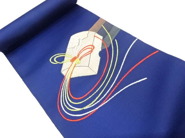 JAPANESE KIMONO / ANTIQUE BOLT FOR NAGOYA OBI / WOVEN BOX & KUMIHIMO CORD PATTERN